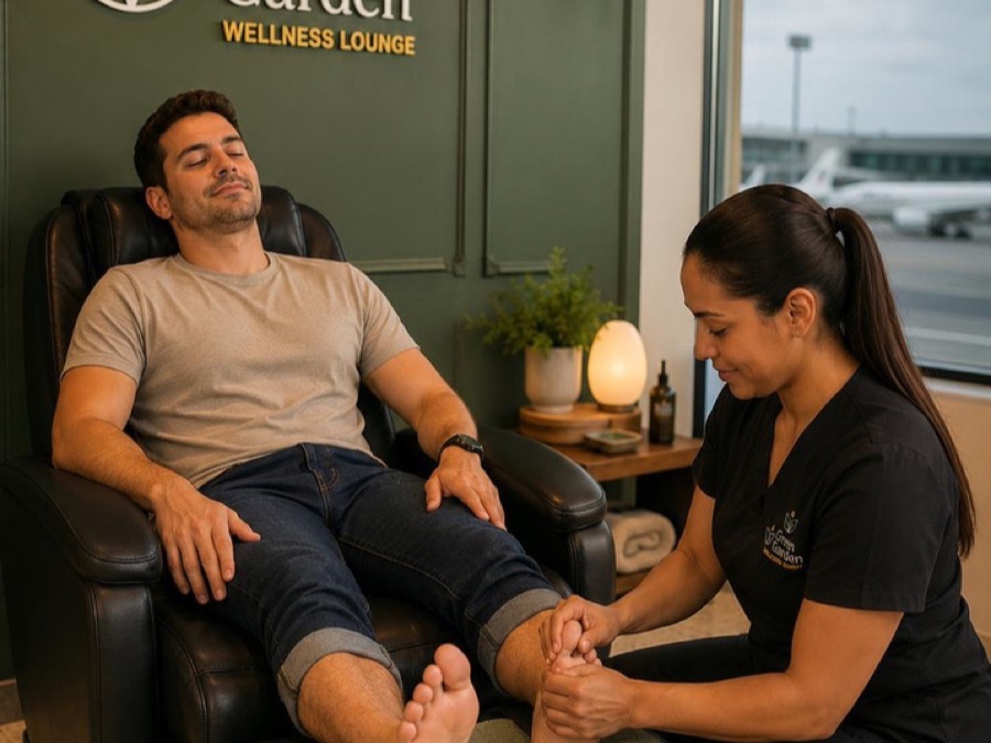Reflexology session at the Lounge